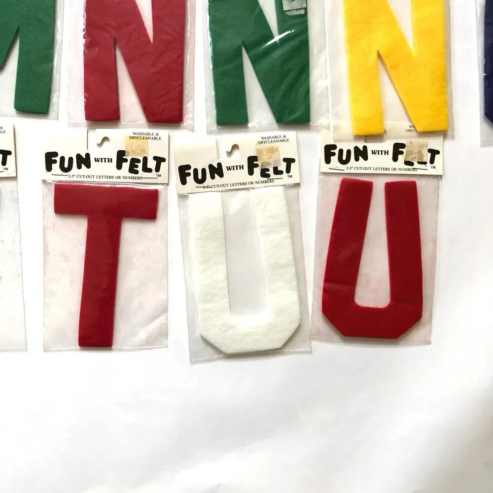 Felt Letters 19 2-packs 5 Inch Craft Sew On Patch Black Name Sports A D E H M T